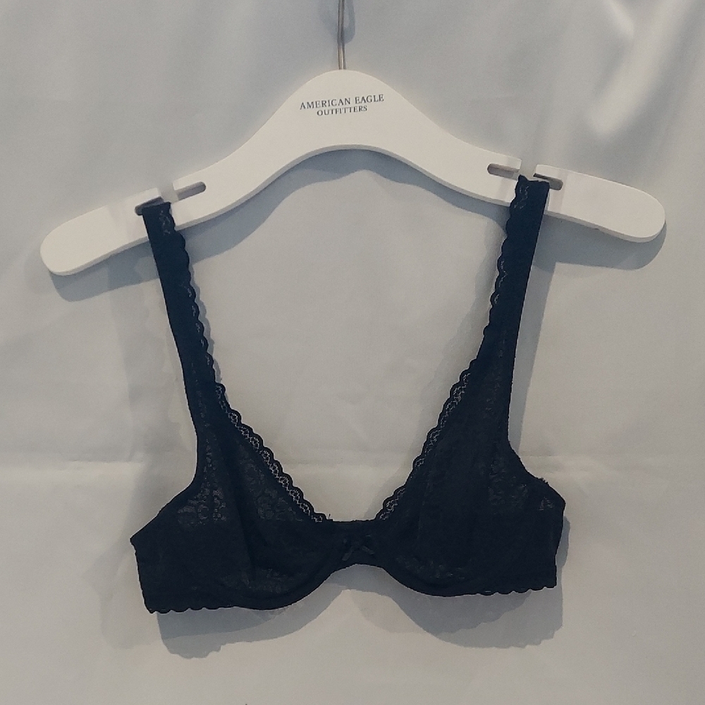 Aerie Black Lace Underwire Bra